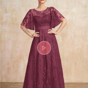 A-line scoop ankle length mother of the bride/bridesmaid/evening dress